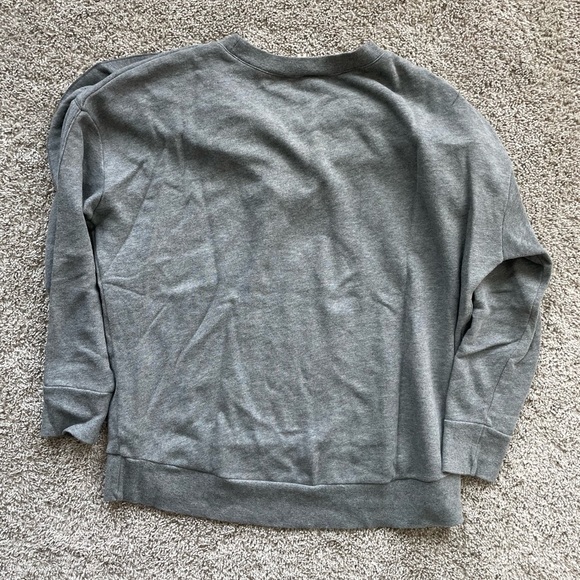 Womens Express sweatshirt sweater with ruffle gray casual look size medium - Picture 6 of 6